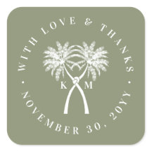 Knotted Palm Trees Tropical Destination Wedding