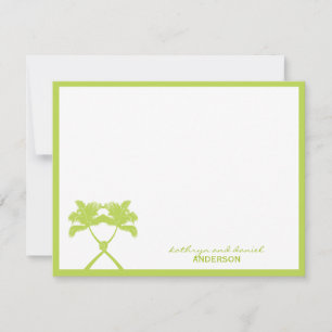 Knotted Palm Trees Tropical Destination Wedding Thank You Card