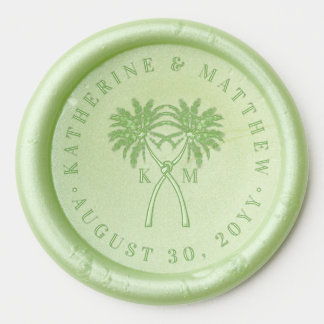 Knotted Palm Trees Tropical Destination Wedding Wax Seal Sticker