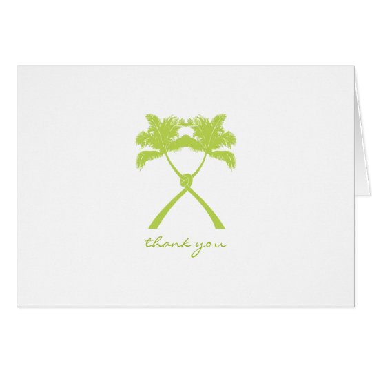 Knotted Palm Trees Tropical Wedding Thank You Card