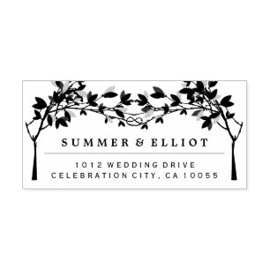 Knotted Trees Rustic Wedding Self Inking Stamp