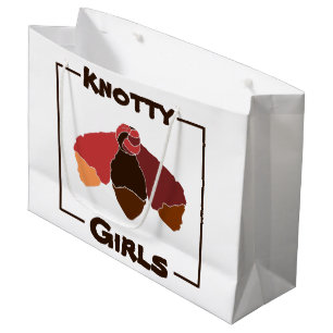 Knotty Girls Black Girls Tied Knot of Natural Hair Large Gift Bag