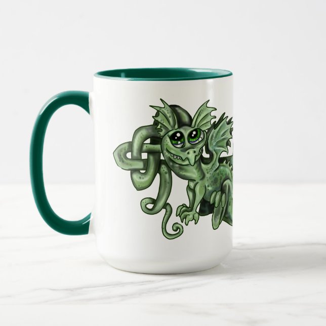 Knotty lil Dragon~celtic knot Mug (Left)