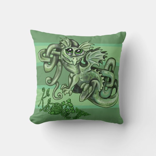 Knotty lil Dragon~Celtic Knot Pillow (Front)