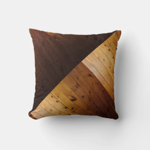 Knotty Pine Wooden Look Throw Pillow