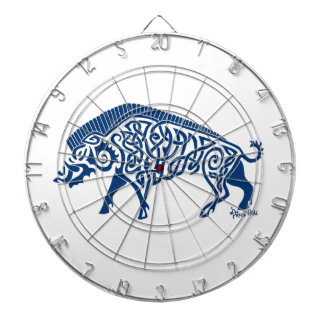 Knotwork Boar, Blue Dartboard