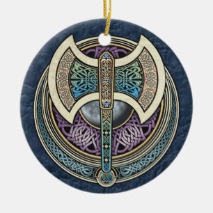 Knotwork Labrys Pendant/Ornament Ceramic Ornament
