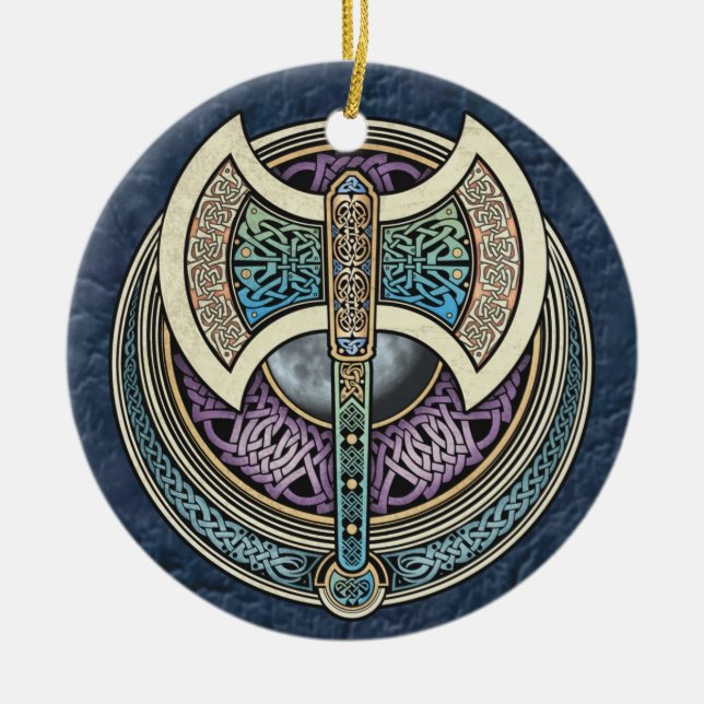 Knotwork Labrys Pendant/Ornament Ceramic Ornament (Front)