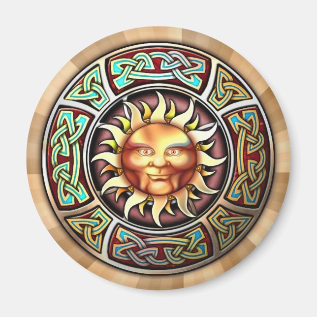 Knotwork Sun Face Magnet (Front)