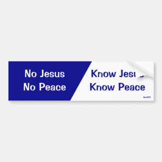 Know Jesus, Know Peace Bumper Sticker
