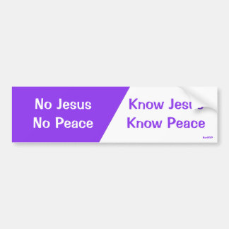 Know Jesus, Know Peace Bumper Sticker