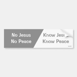 Know Jesus, Know Peace Bumper Sticker