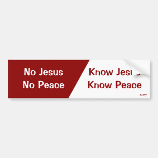Know Jesus, Know Peace Bumper Sticker