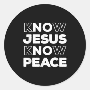 Know Jesus Know Peace Christian Faith Church Insra Classic Round Sticker