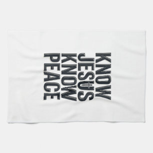 Know Jesus Know Peace Vintage Christian Typography Kitchen Towel