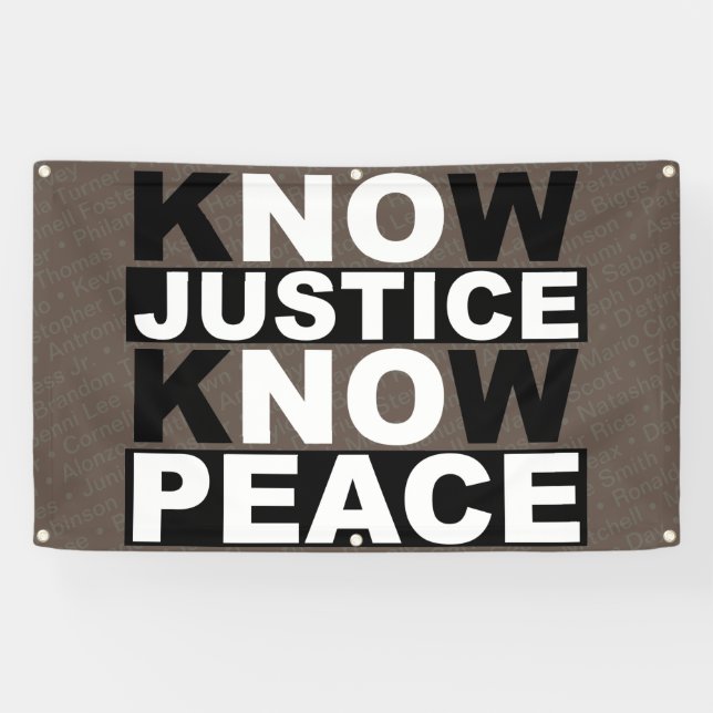 KNOW JUSTICE KNOW PEACE BANNER (Horizontal)