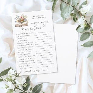 Know The Bride Book Bridal Shower Game