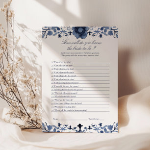 Know the Bride Game Delft Blue Bridal Shower