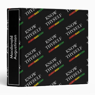 KNOW THYSELF Black History Month Motivational Binder