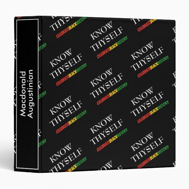 KNOW THYSELF Black History Month Motivational Binder (Front/Spine)