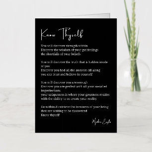 Know thyself inspirational poem poetry foil greeting card