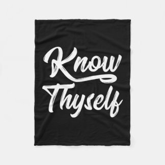 Know Thyself T Shirt Ancient Saying  Fleece Blanket