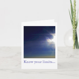 Know your limits... card