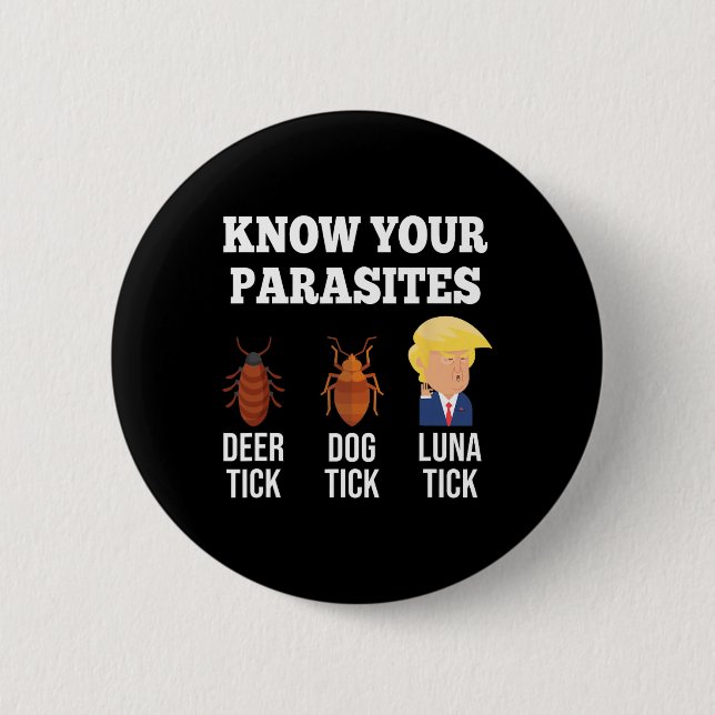 Know Your Parasites Anti-trump Funny Tick Resist  2 Inch Round Button (Front)