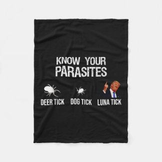 Know Your Parasites - Deer Tick, Dog Tick, Luna Ti Fleece Blanket