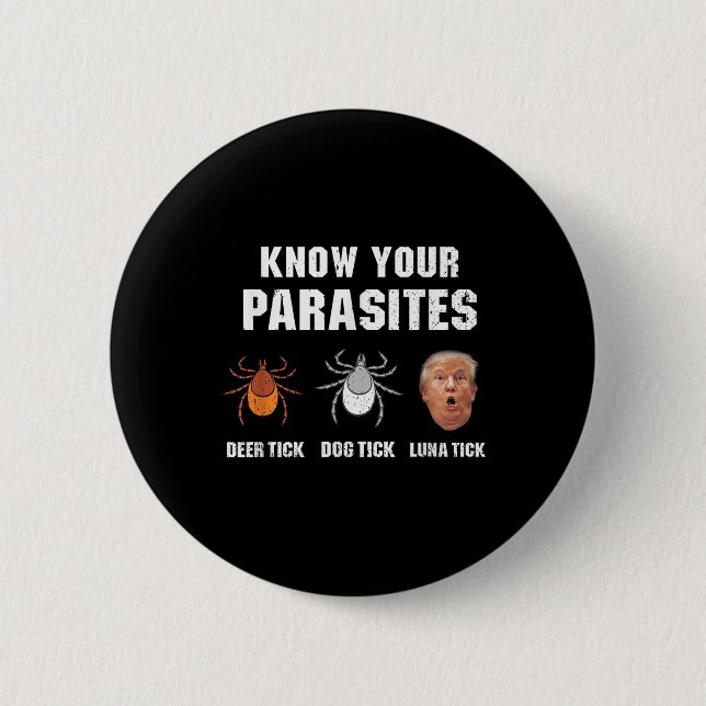 Know Your Parasites - Funny Anti Trump  2 Inch Round Button (Front)