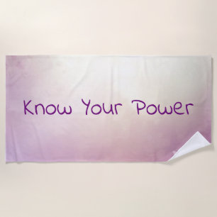 Know Your Power Purple Lilac Beach Towel