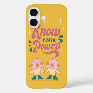Know Your Power Retro Mushroom Aesthetic iPhone 16 Case