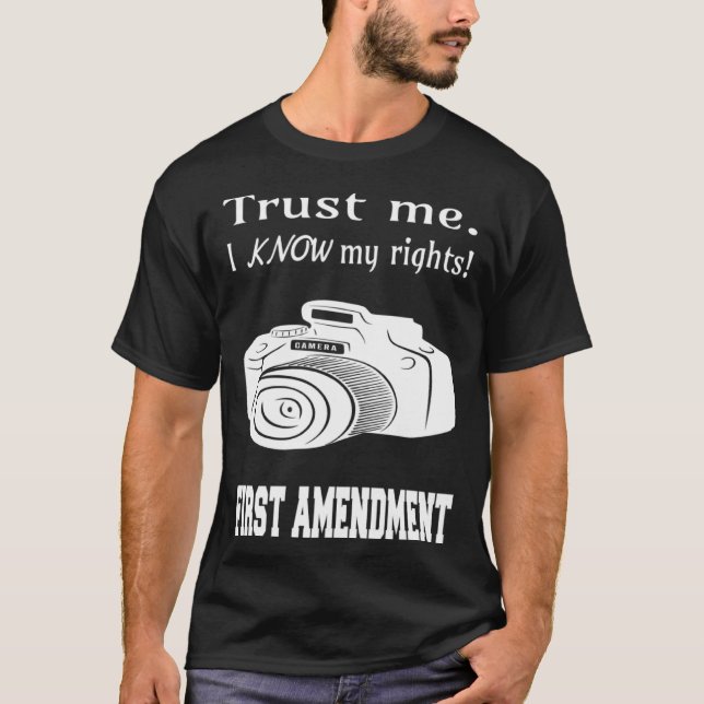 Know your rights First Amendment Camera T-Shirt (Front)