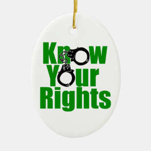 KNOW YOUR RIGHTS - police state/prison/drug war Ceramic Ornament
