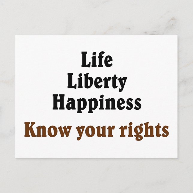 Know your rights postcard (Front)