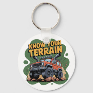 Know Your Terrain 4x4 Off Road Truck Cartoon Keychain