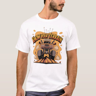 Know Your Terrain Orange Monster Truck Off Road T-Shirt