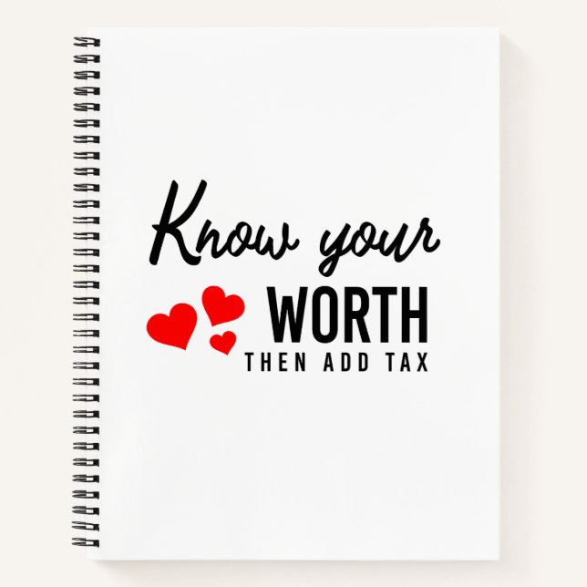 Know Your Worth Spiral Notebook (Front)