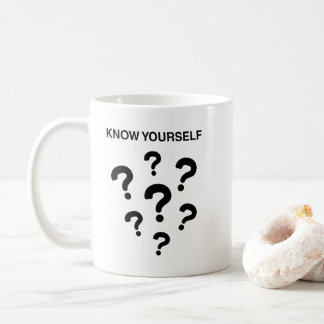 “KNOW YOURSELF” motivational bold text tee design Coffee Mug