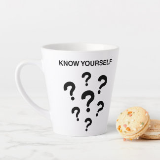 “KNOW YOURSELF” motivational bold text tee design Latte Mug
