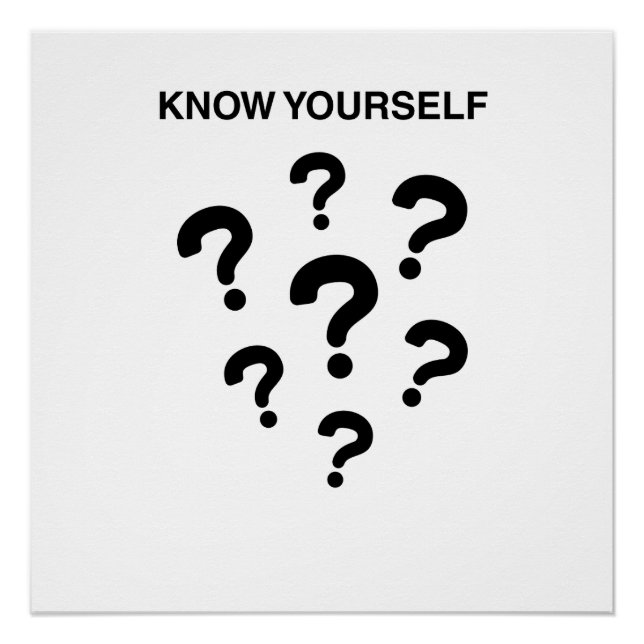 “KNOW YOURSELF” motivational bold text tee design Poster (Front)