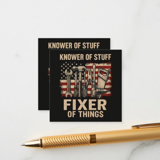 Knower of Stuff Fixer Of Things Enclosure Card (Front/Back In Situ)