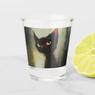 Knowing Black Ninja Cat Shot Glass