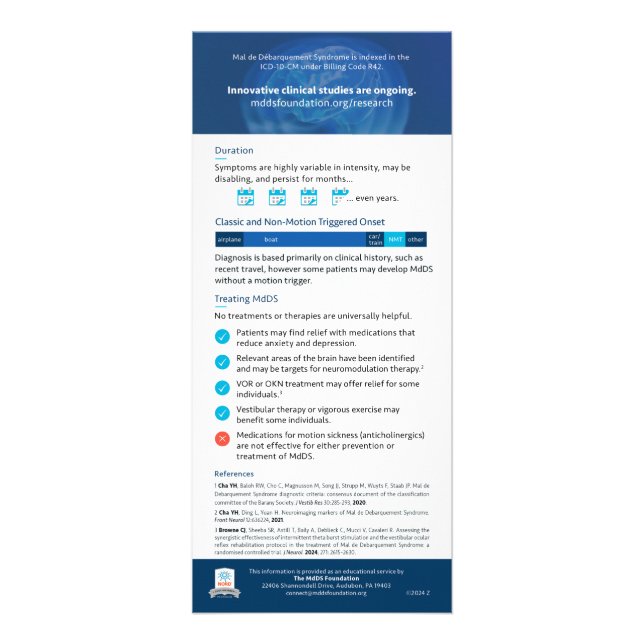 Knowledge Card, MdDS info for doctors Rack Card (Back)