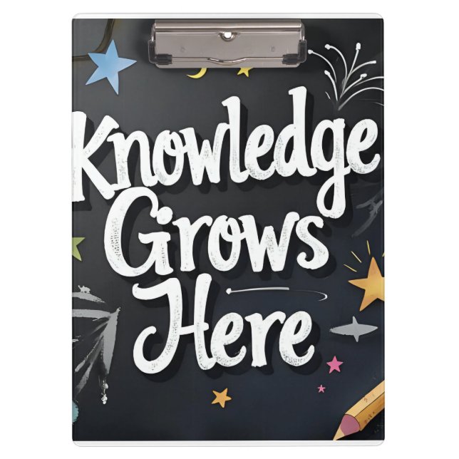  Knowledge Grows Here Authentic Classroom Style Clipboard (Front)