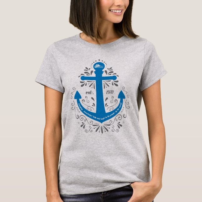 Knowledge, Help and Hope Anchor Light Grey Tshirt (Front)