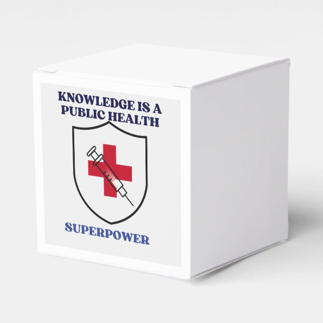 Knowledge Is a Public Health Superpower  Favor Box (Front Side)
