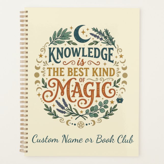 Knowledge is Magic Witchy Academic Book Botanical (Devant)