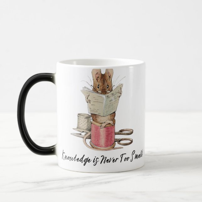 Knowledge is never too small quote magic mug (Left)