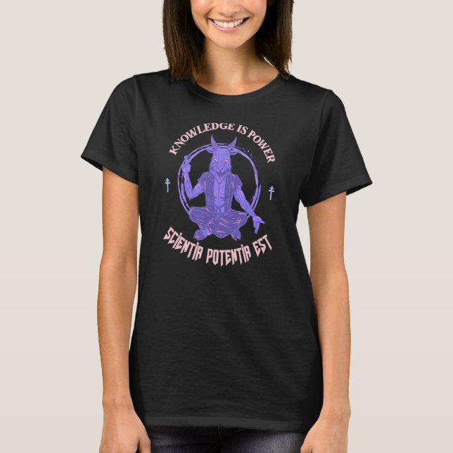 Knowledge Is Power Baphomet Demon Goat T-Shirt (Front)